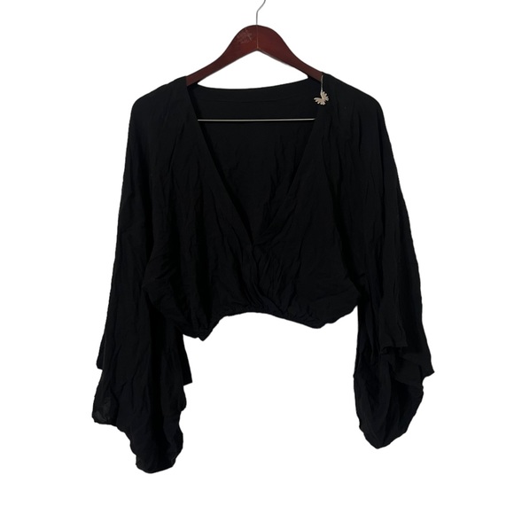 INDAH Still Rayon Crepe Kimono Crop Top Shirt Blouse - Picture 2 of 5